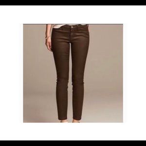 Banana Republic Skinny Brown Wax Jeans